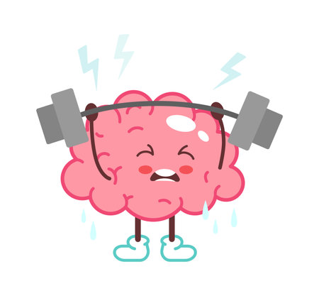 Cartoon brain in the gymのイラスト素材