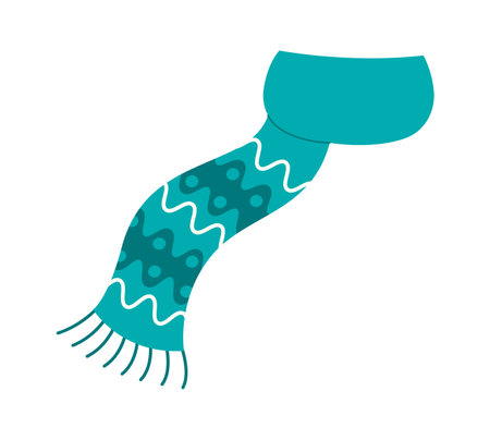 Scarf flat icon Stylish winter warm clothes. Vector illustrationのイラスト素材