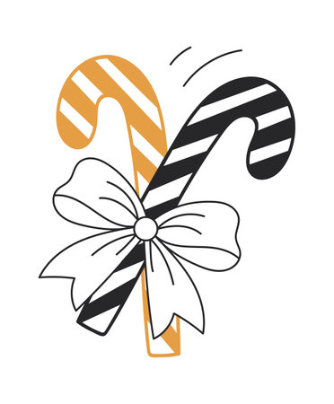 Lollipops flat icon Winter sweets postcard element. Vector illustrationのイラスト素材