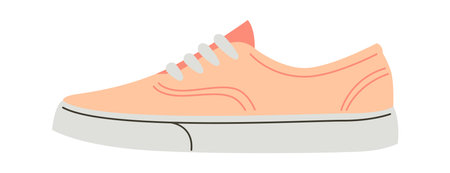 Comfortable fitness shoe pair flat icon Fashionable sneakersのイラスト素材