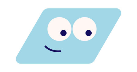 Parallelogram flat icon Abstract cartoon geometric shapesのイラスト素材