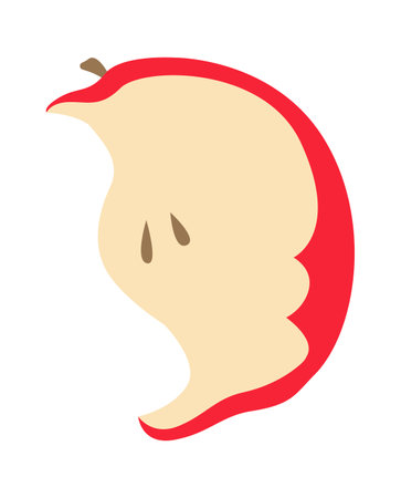 Uneaten apple rubbish flat icon Recycling litterのイラスト素材