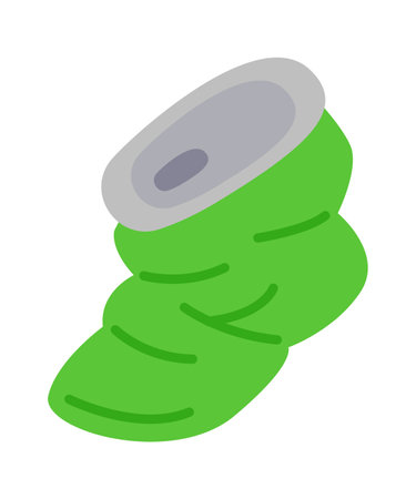 Metal can waste flat icon Letter recyclingのイラスト素材