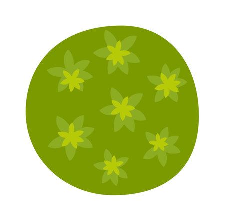 Bush flat icon Green fence Architectural and landscape elementのイラスト素材