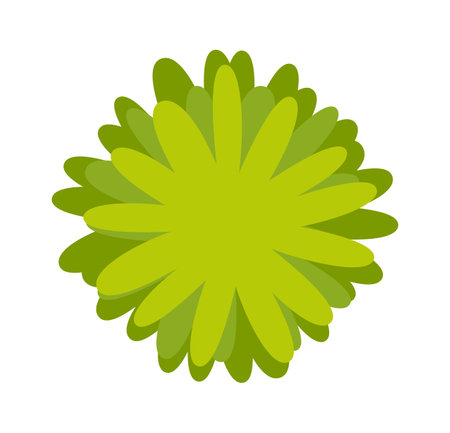 Bush flat icon Green fence Architectural and landscape elementのイラスト素材