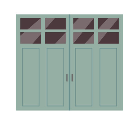 Automated garage door gate flat icon Warehouse entranceのイラスト素材