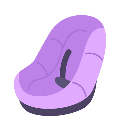 Purple safety chair flat icon Baby car seatのイラスト素材