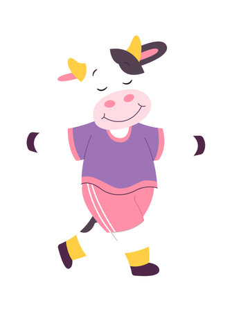 Funny goat in uniform flat icon Football playerのイラスト素材