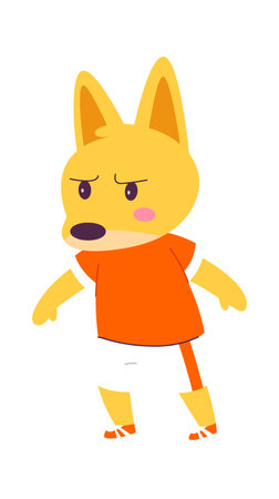 Cute wild animal flat icon Funny football playerのイラスト素材