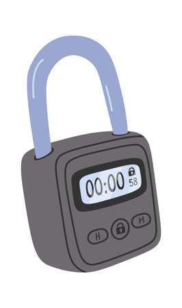 Stainless steel combination lock flat icon House protectionのイラスト素材