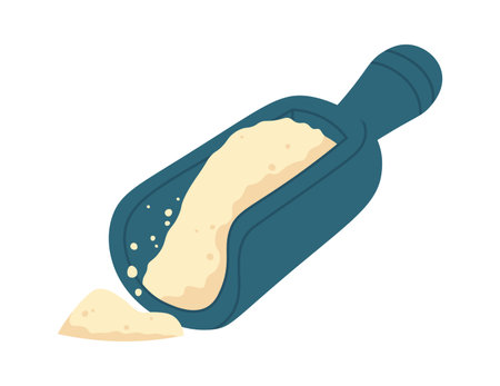 Soy flour flat icon Organic healthy foodのイラスト素材