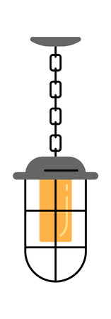 Ancient vintage street light flat icon Ancient lampのイラスト素材