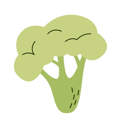 Green broccoli vegetable flat icon Healthy farming foodのイラスト素材