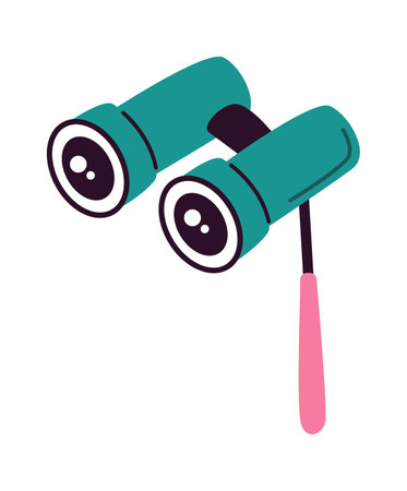 Binocular for cosmos research flat iconのイラスト素材