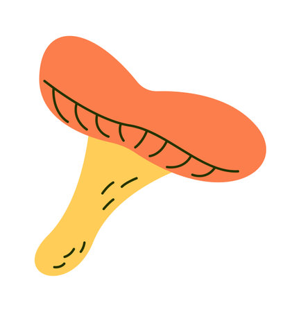 Mushroom flat icon Organic vegetable Agricultureのイラスト素材