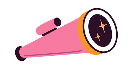 Telescope flat icon Optical instruments Modern technologyのイラスト素材