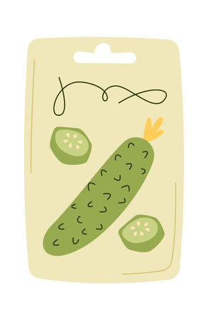 Cucumber seeds in plastic package flat icon Agricultureのイラスト素材