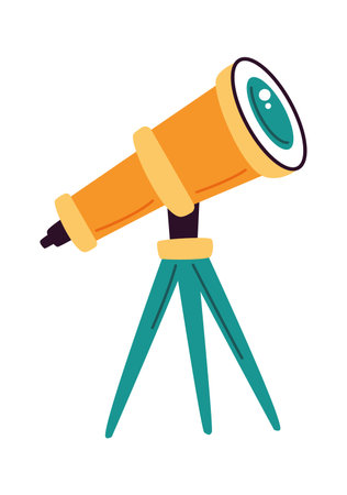 Telescope flat icon Optical instruments Modern technologyのイラスト素材