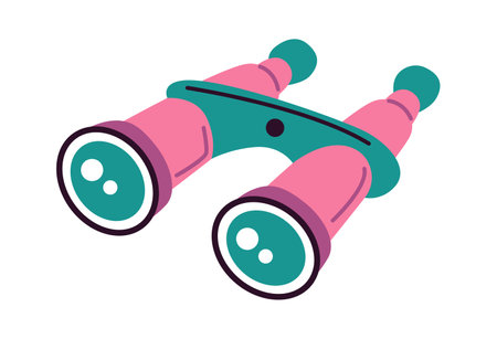 Vintage binocular flat icon Optical instruments Vision equipmentのイラスト素材
