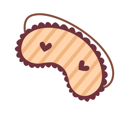 Sleeping mask flat icon Cute fabric for night eye accessoryのイラスト素材