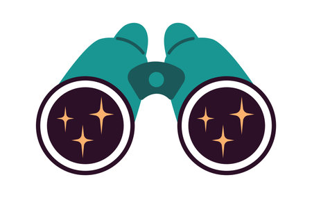 Binocular for cosmos research flat iconのイラスト素材