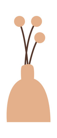 Decorative vase with flower flat iconのイラスト素材