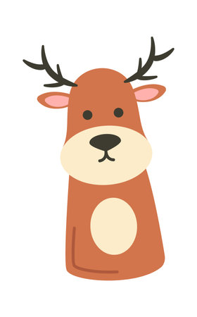 Handmade cartoon deer puppet flat icon Soft toysのイラスト素材