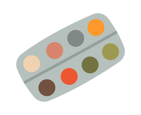 Colorful palette for painting flat icon Handmade egg decorationのイラスト素材