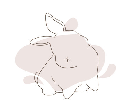 Easter rabbit line art style Contemporary designのイラスト素材