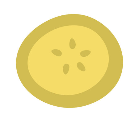 Tasty lemon slice for sandwich flat iconのイラスト素材