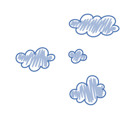 Painted clouds flat icon Children pictureのイラスト素材