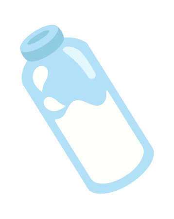 Milk in bottle flat iconのイラスト素材