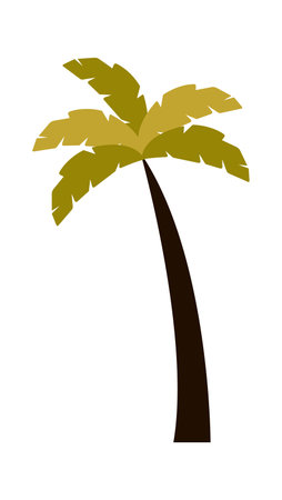 Palm tree flat icon Beach green plantのイラスト素材