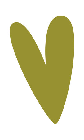 Cartoon hand drawn heart flat iconのイラスト素材