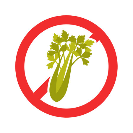 Allergen food flat icon Ban to parsleyのイラスト素材
