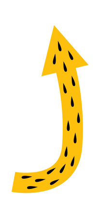 Cartoon colorful arrow flat icon Line points in particular directionのイラスト素材