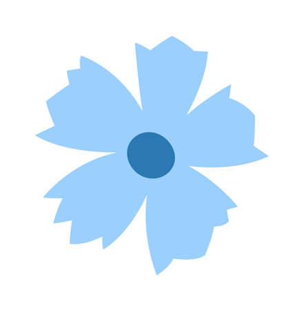Cornflower flat icon Wildflower decor elementのイラスト素材