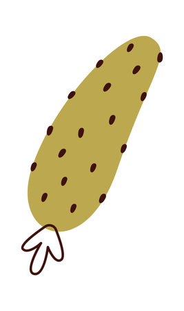 Abstract hand drawn cucumber flat iconのイラスト素材