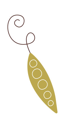 Abstract hand drawn beans flat iconのイラスト素材