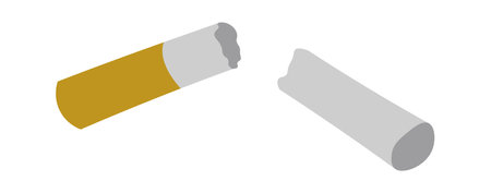 Cigarette waste flat icon Garbage bagのイラスト素材