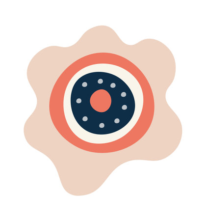 Hand drawn abstract flower circle flat iconのイラスト素材
