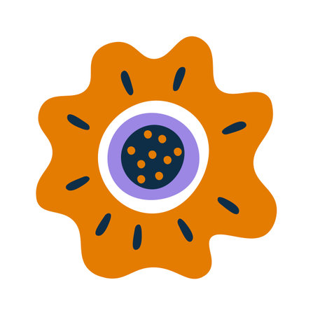 Hand drawn abstract flower flat iconのイラスト素材