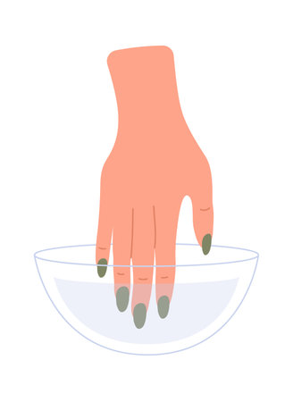 Showing hand and fingers with manicure flat iconのイラスト素材