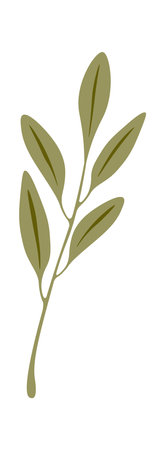 Hand drawn leaf decor element flat iconのイラスト素材