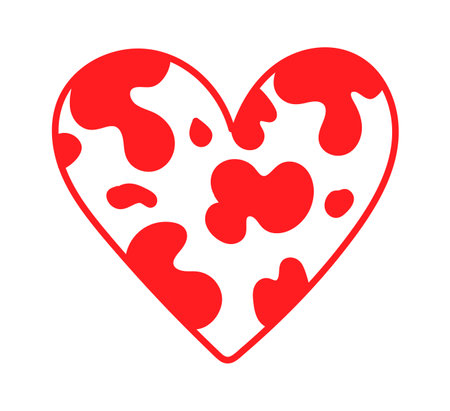 Hand drawn heart with patterns flat icon Contemporary love designのイラスト素材