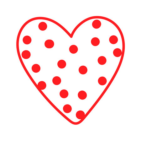 Hand drawn heart with patterns flat icon Contemporary love designのイラスト素材