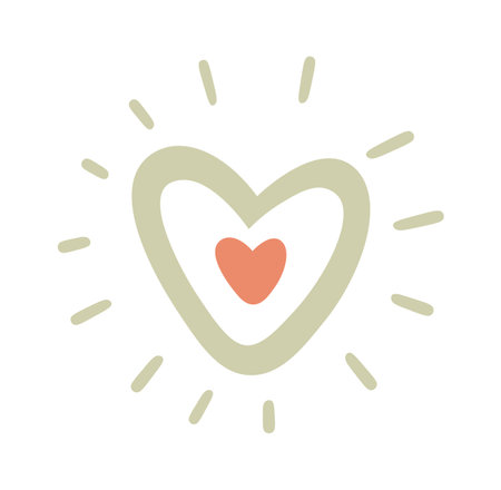 Heart element in boho style flat iconのイラスト素材