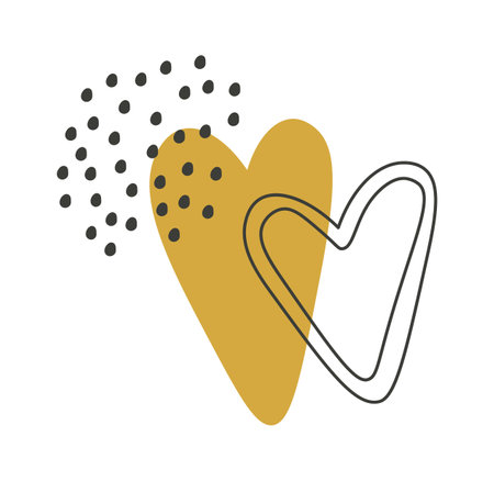Hearts element with spot in boho style flat iconのイラスト素材