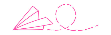 Flying paper airplane line iconのイラスト素材