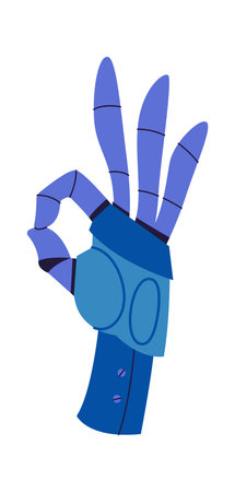 Robot hand showing okay gesture flat iconのイラスト素材
